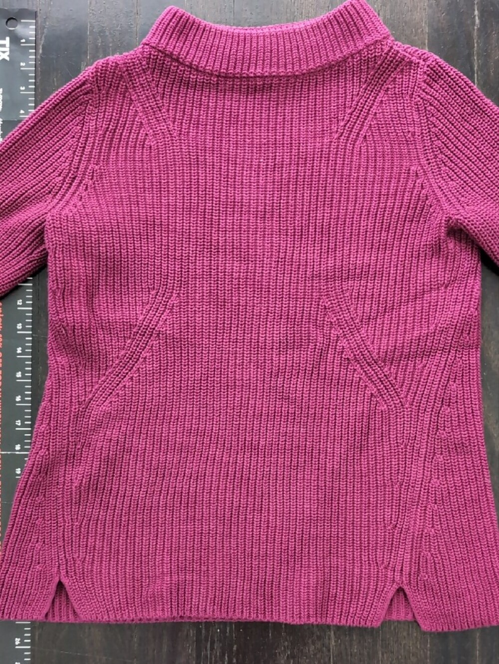Talbots Raspberry Knit Sweater 100% Cotton - Picture 8 of 9